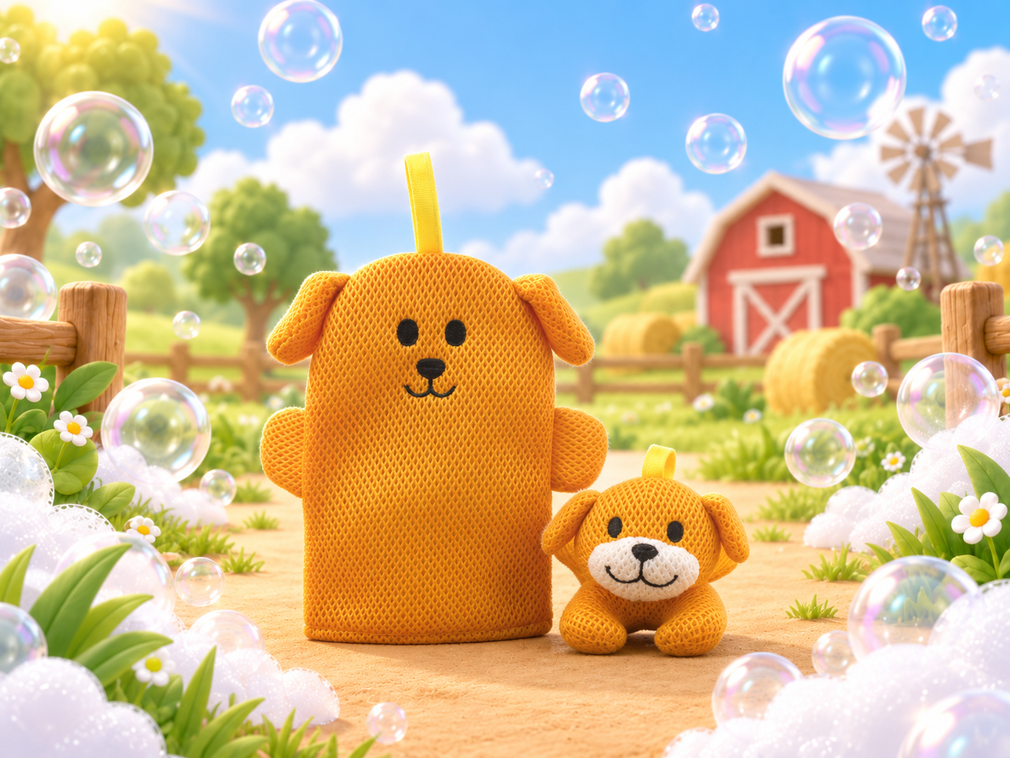 Dog bath mitt and toy