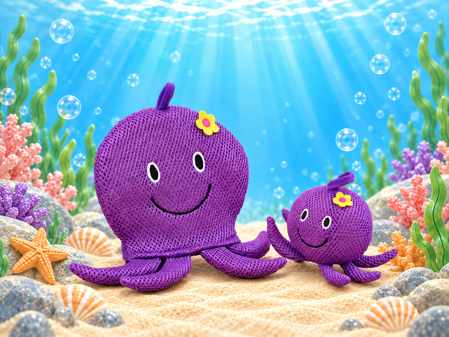 Octopus bath mitt and toy