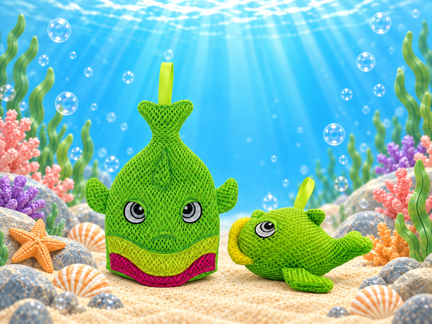 Fish bath mitt and toy
