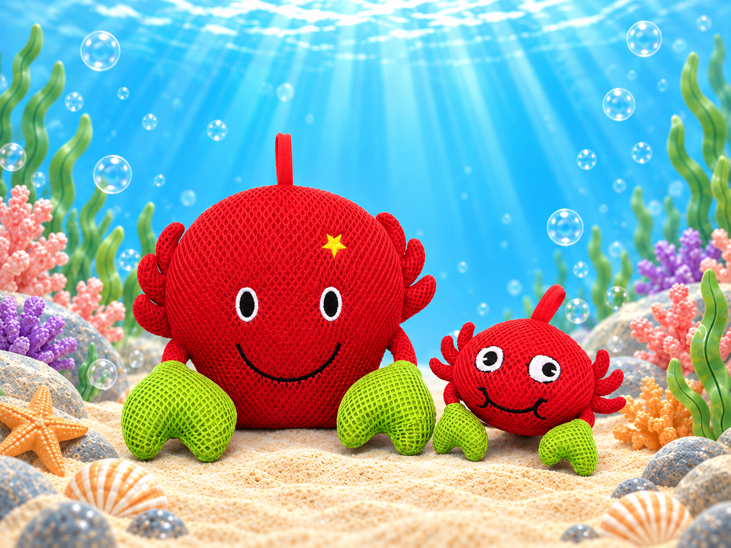 Crab bath mitt and toy