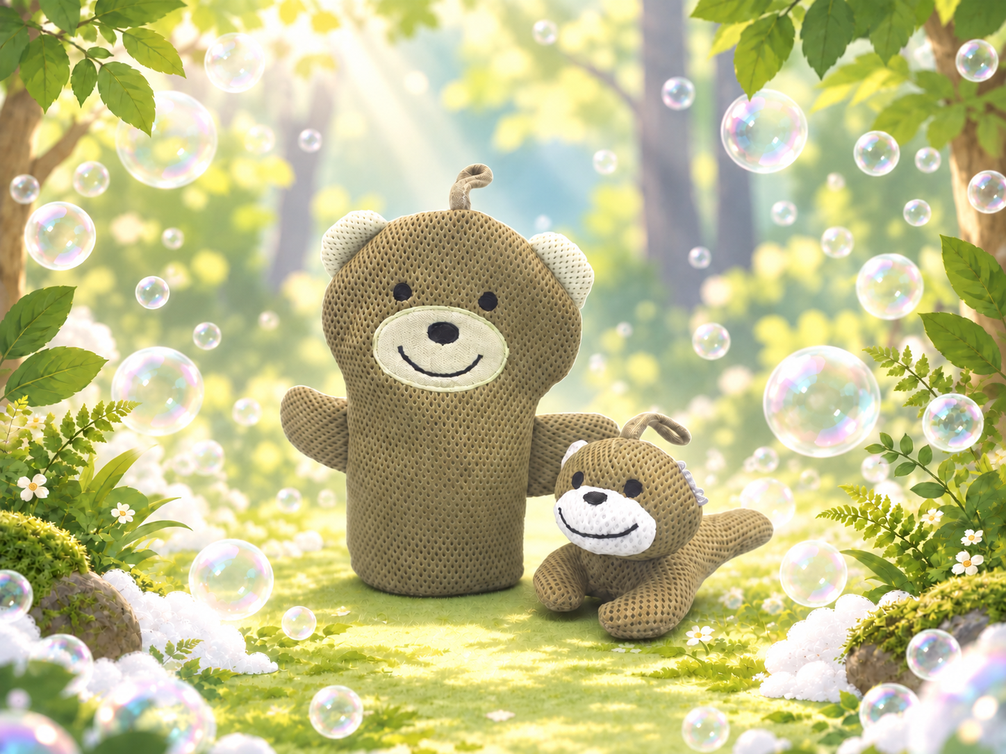 Bear bath mitt and toy