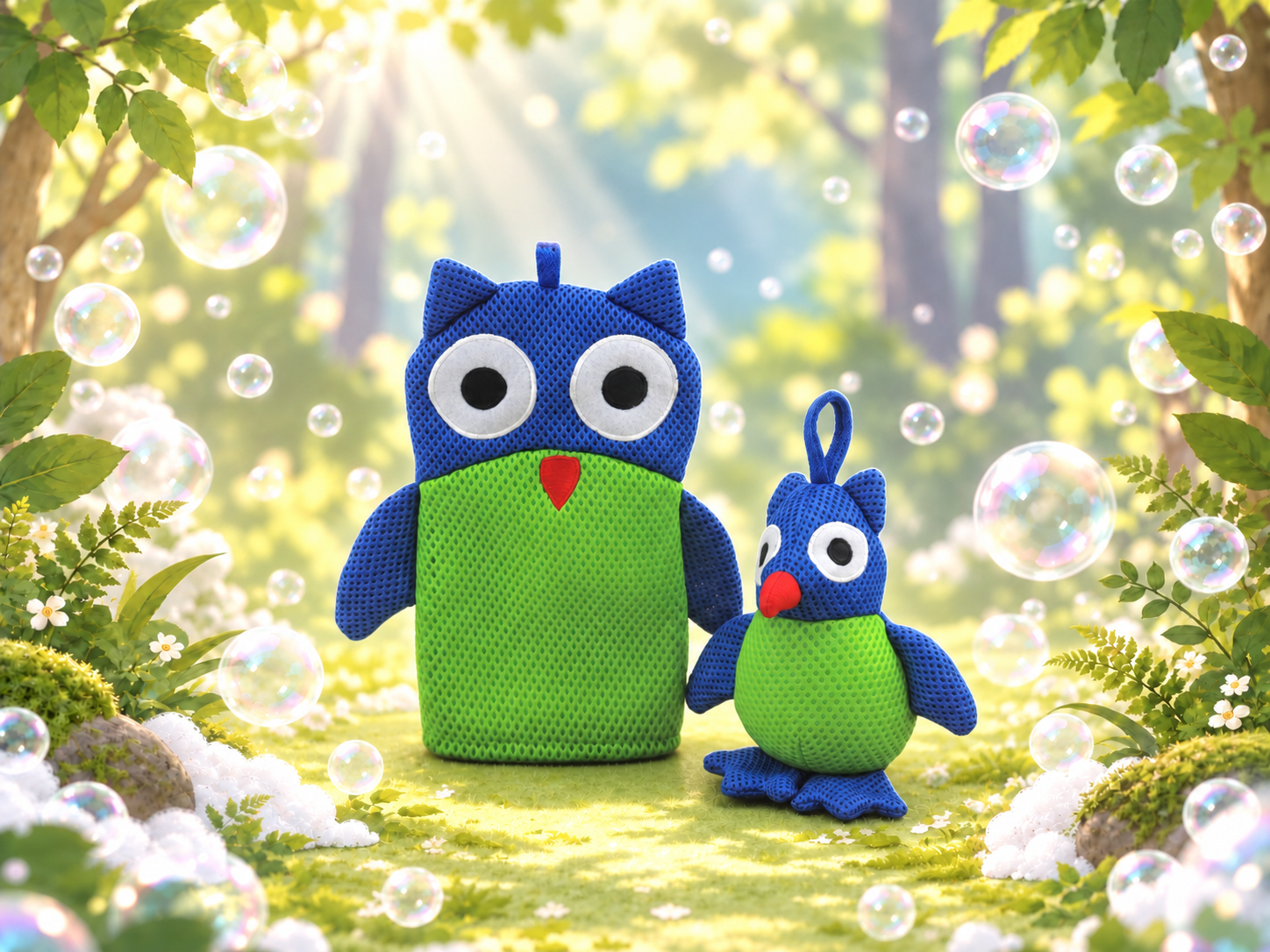 Owl bath mitt and toy