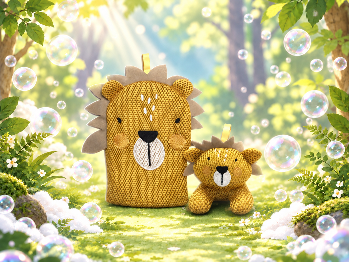 Lion bath mitt and toy