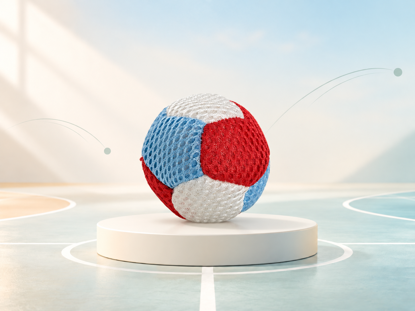 Mesh-Panel Red, Blue & White Footbag product photo