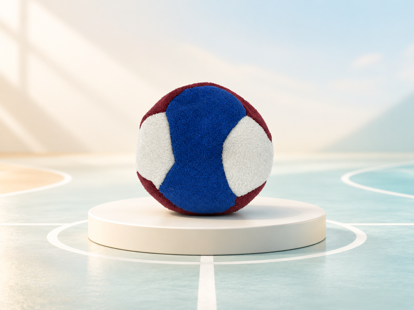 Blue, Red & White Panel Footbag product photo