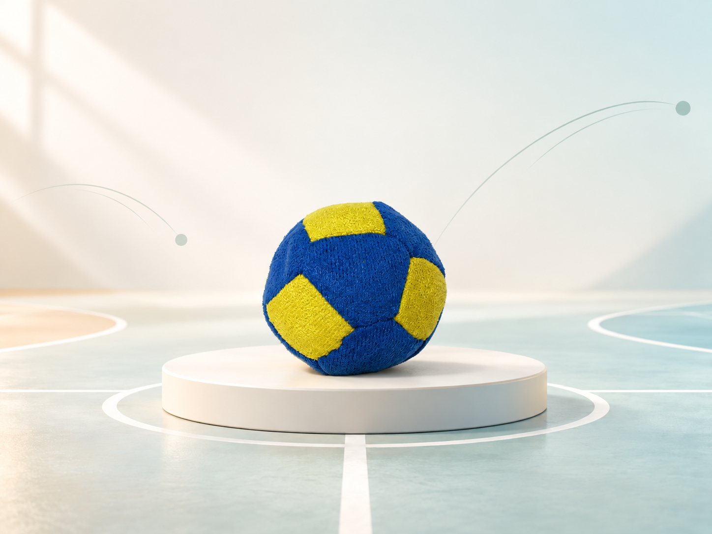 Blue & Yellow Panel Footbag product photo