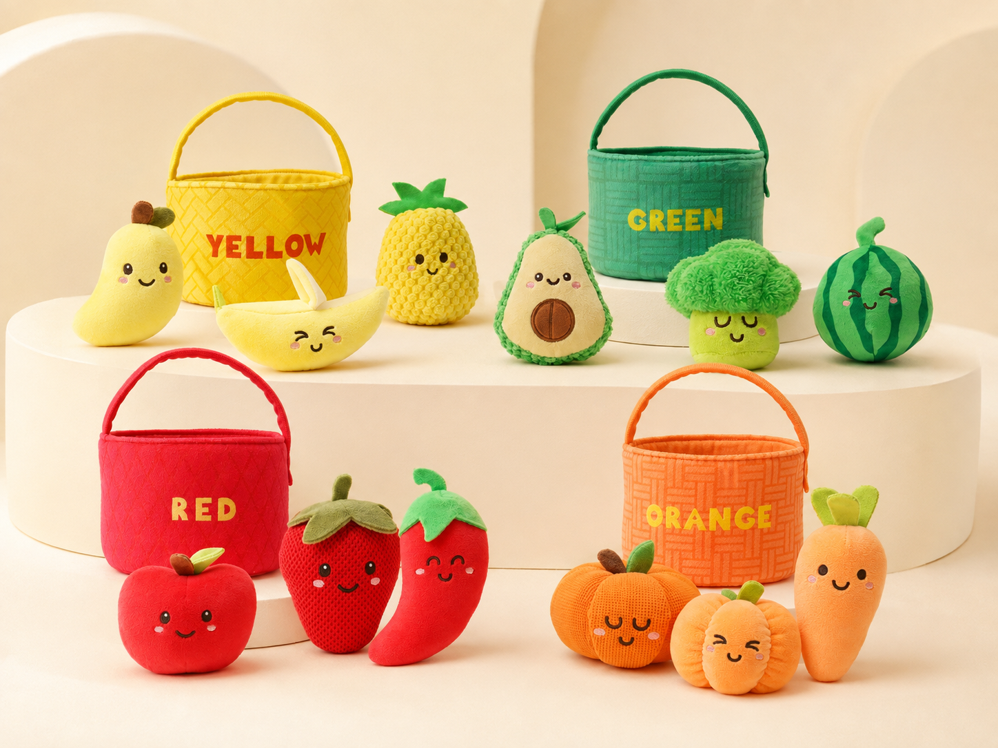 Color Sorting Fruit & Vegetable Basket Set
